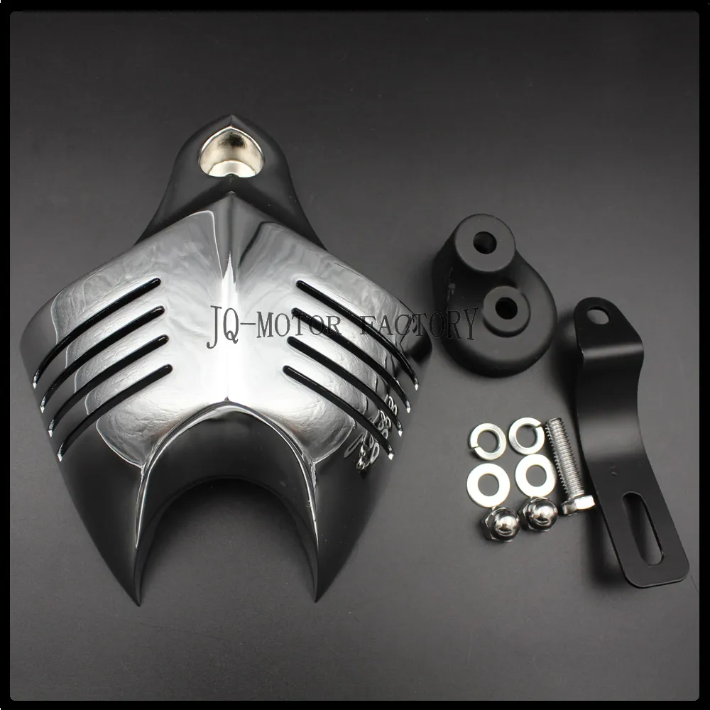 V-shield Horn Cover Fit For Softail Dyna Electra Glide Twin Cam Big Twins Black