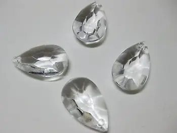 

300 Clear Faceted TearDrop Acrylic Beads Top Drilled 26X16mm