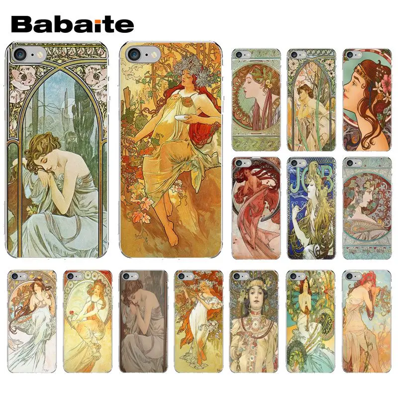 

Babaite art poster ALPHONSE MUCHA Smart Cover Transparent Soft Shell Phone Case for iPhone 5 5Sx 6 7 7plus 8 8Plus X XS MAX XR