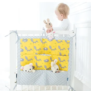 

Baby Cot Bed Hanging Storage Bag Multi-functional Baby Safe Sleeping Baby Room Decor