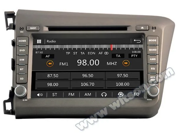 Top 7" Special Car DVD for Honda Civic 2011-2016 (Left Hand Drive ) with External TMPS System Support & Front DVR Camera Support 0