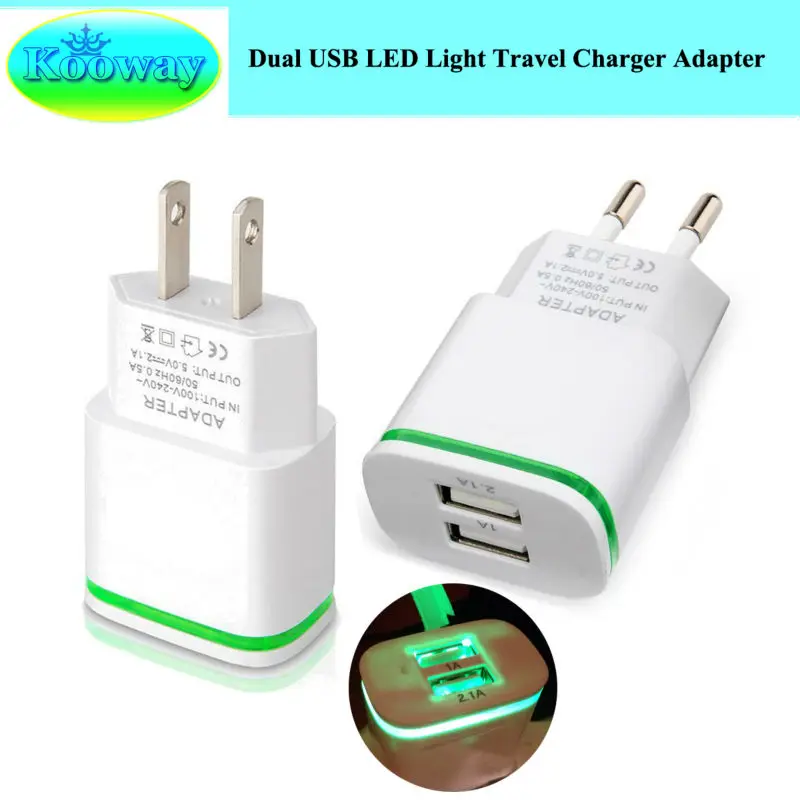 Unidopro US / EU штепсельная вилка с двойным USB адаптером для настенного зарядного