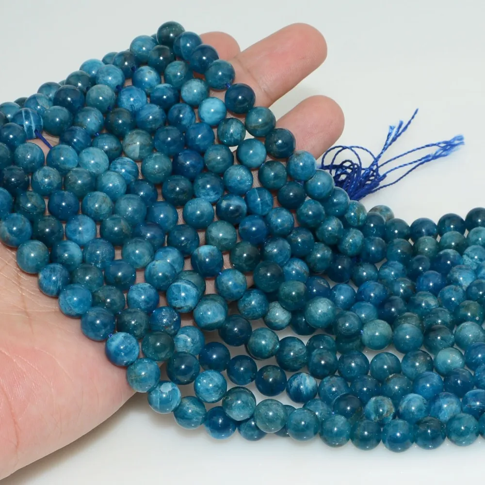 Натуральный Синий Апатит Свободные Круглые бусины 6 мм, 8 мм