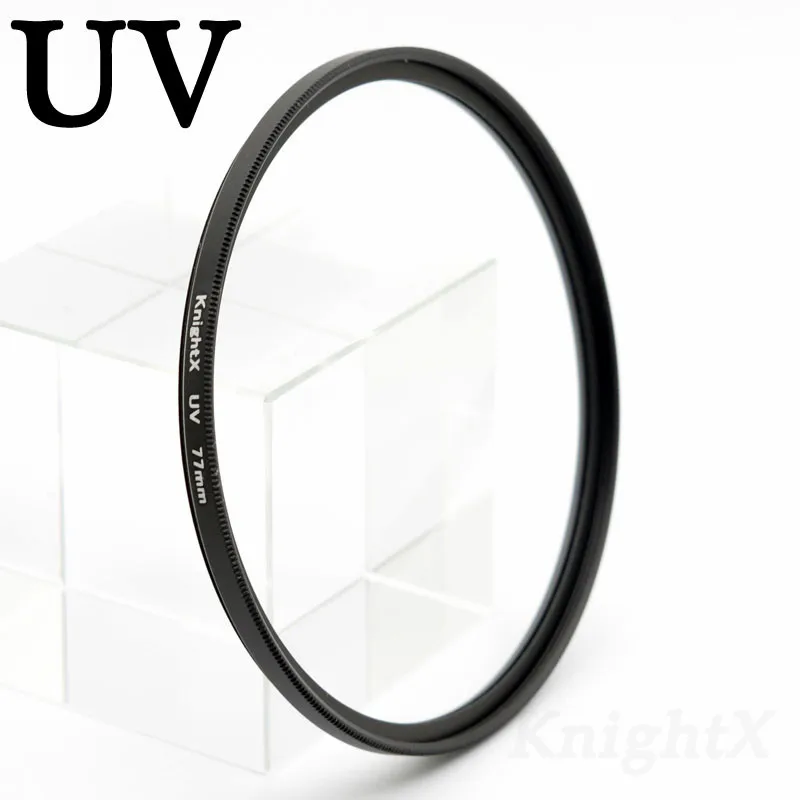 KnightX UV CPL ND Star 49 52 58 62 67 72 77 мм фильтр для объектива камеры для canon sony nikon фотография 18-200 1300d набор фото светильник - Цвет: UV Filter