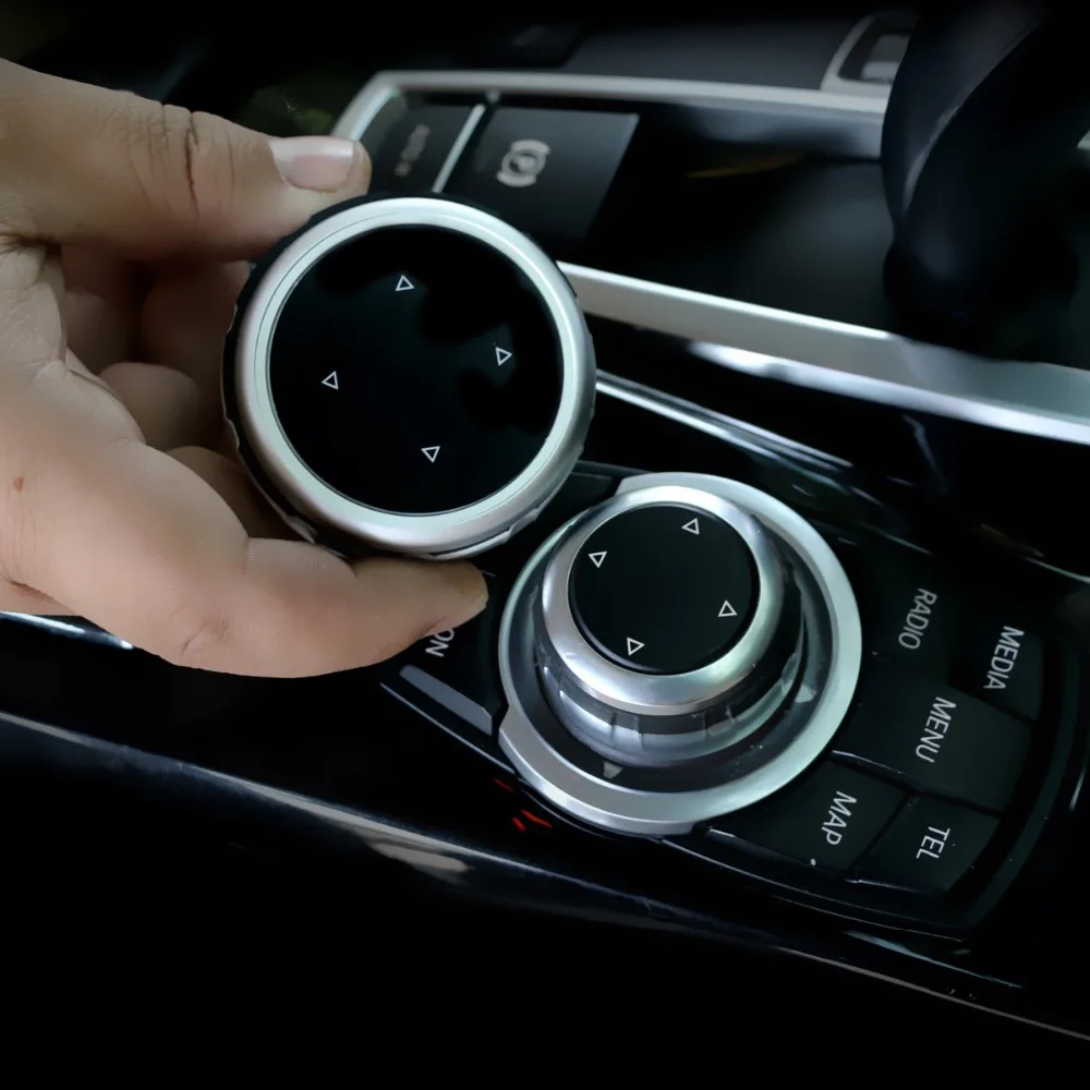 Автомобильные мультимедийные пуговицы IDrive наклейки с эмблемой для BMW X1 X3 X5 X6 F30 E90