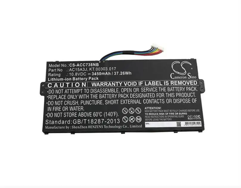 Cameron Sino 3450mAh battery for ACER CB3-131 CB5-132T Chromebook C738T 3INP5/60/80 AC15A3J KT.00303.017
