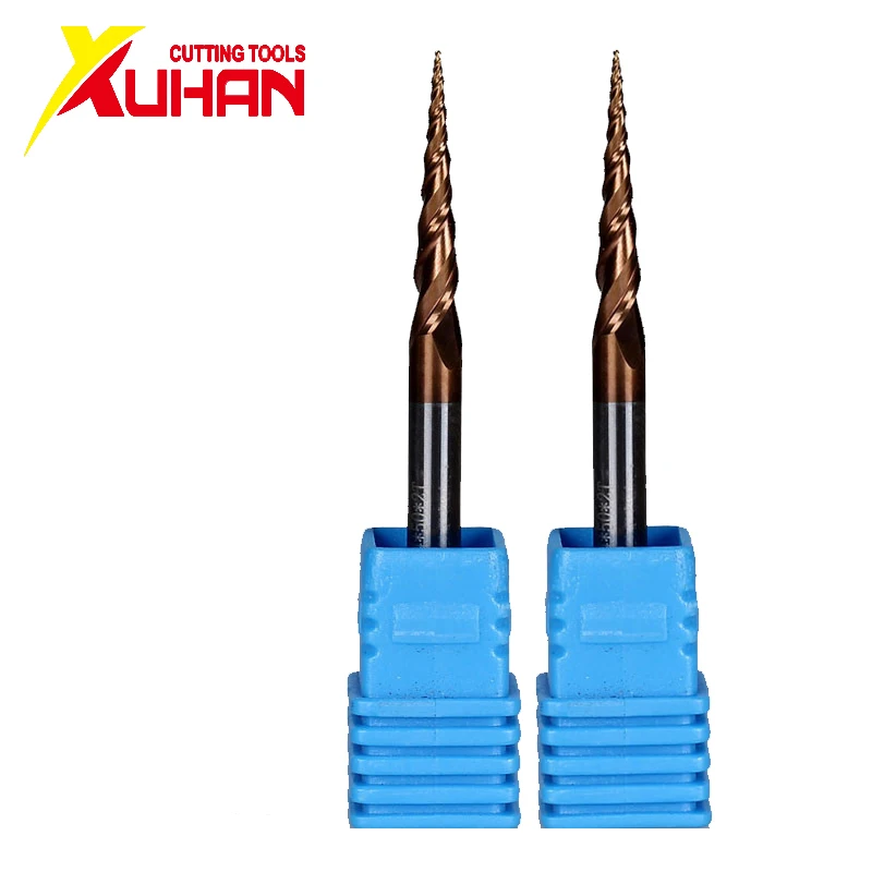 HRC62 Solid Carbide Ball Nose Tapered End Mills CNC Carving Bit Engraving Router