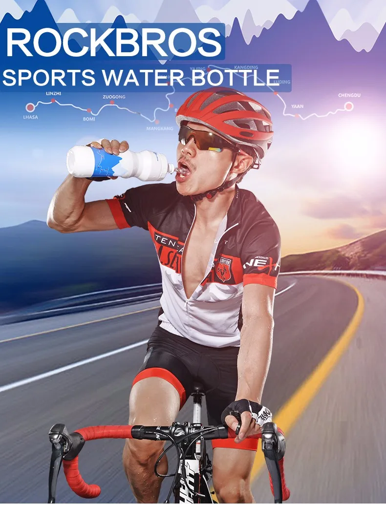 ROCKBROS MTB Велоспорт Спорт велосипедный портативный чайник бутылка для воды пластик Спорт на открытом воздухе горный велосипед посуда для напитков 750 мл