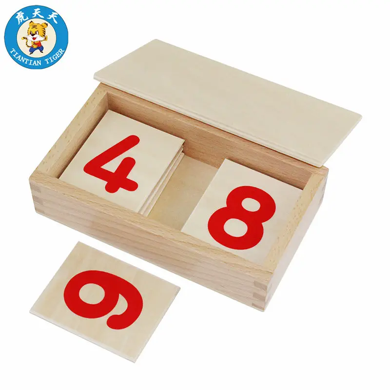 

Montessori Baby Early Educational Toys Printed Numerals With Box From 0-9 Matching Cards