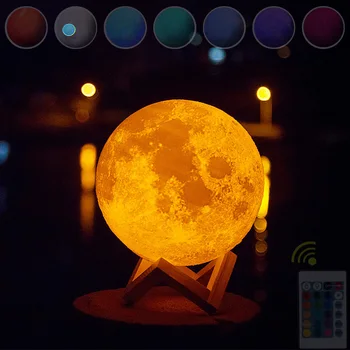 

8CM 3d Print Led Lamp Moon Night Light Kids Adult Valentine's Day Gifts Color Changing Touch Moon Lamp
