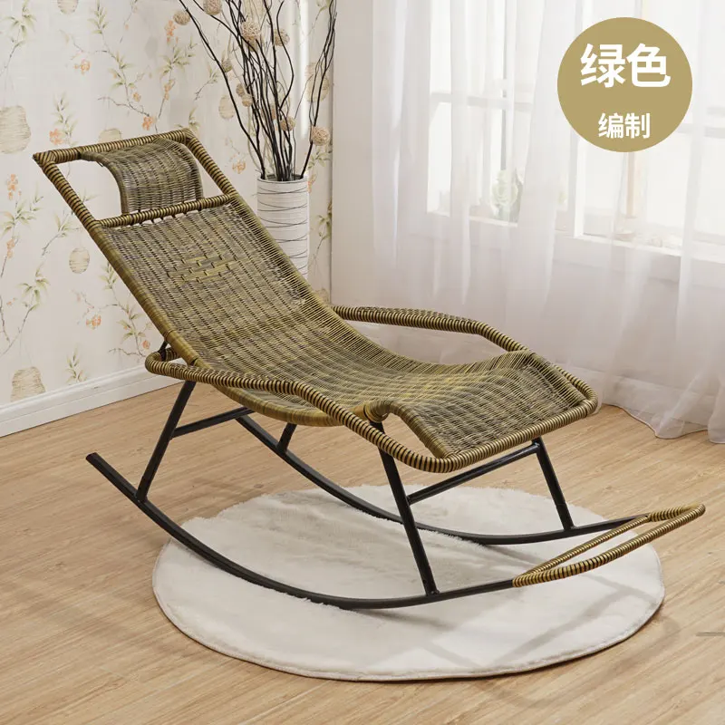 Креативное кресло-качалка для дома, для пожилых людей, кресло-качалка для гостиной, балкона, плетеное кресло для взрослых, легкое уличное кресло WF601943 - Цвет: 05