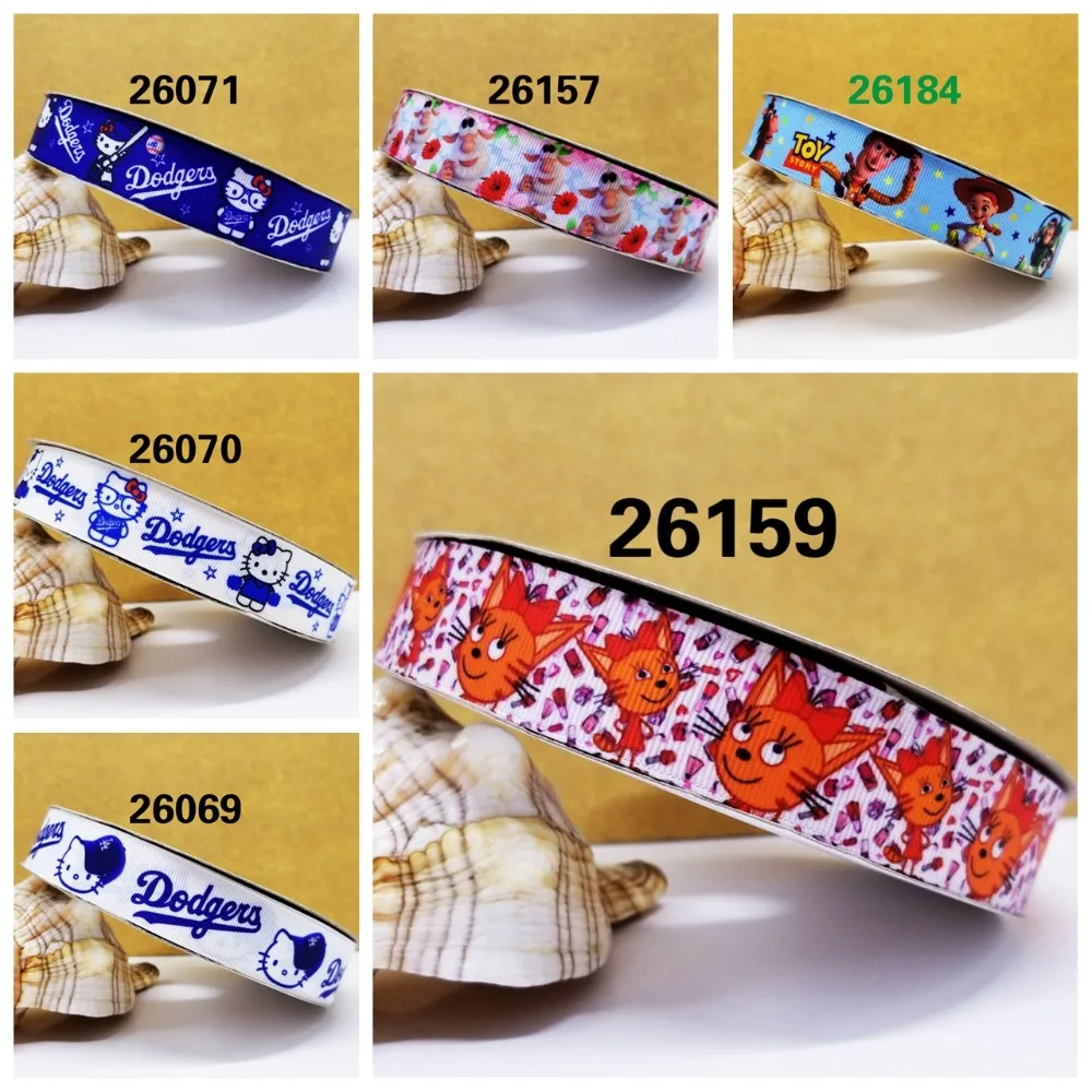 

Cartoon printed grosgrain ribbon ,satin ribbon 10 yards . 26069-