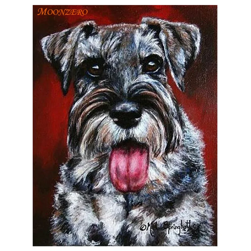 

5D DIY diamond painting cross stitch dog Schnauzer home decoration square embroidery wall stickers mosaic pendant art
