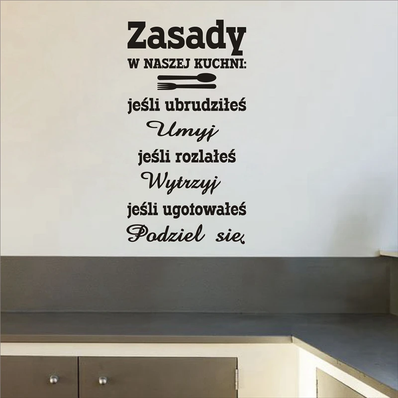 Polish stickers for kitchen room