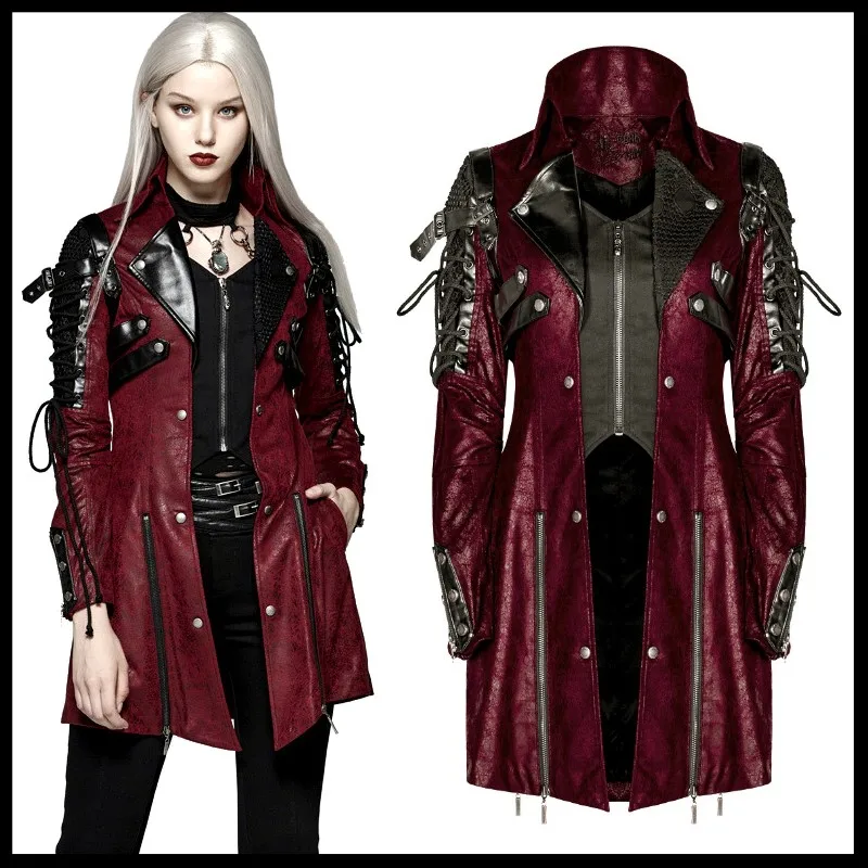 Vintage Womens Gothic Hooded Coat Long Sleeve Steampunk Hoodie Zipper Outwear Vintage Womens Gothic Hooded Coat Long Sleeve Steampunk Hoodie Zipper Outwear