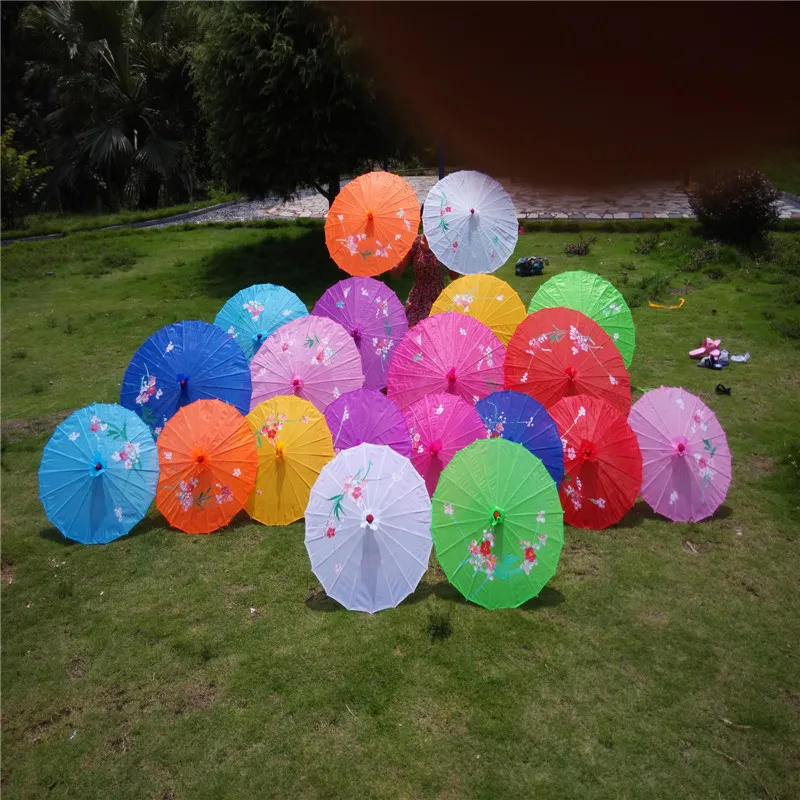 

1 pc Dancing Umbrella Bamboo Cloth Flower Craft Floral Performance Props Decoration Retro Classical Small Big