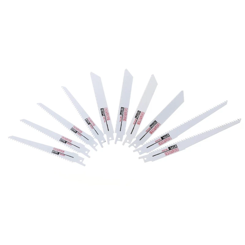 

10Pcs/Set 6-8" Reciprocating Saw Blades Kit Woodworking Cutting Power Hand Tool