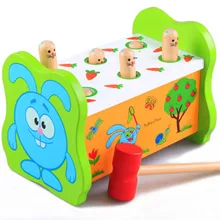 Детские бьющиеся игрушки, игра-головоломка, играющий хомяк, нарезающий фруктовый червь, Детские ударные деревянные молотки, бьющиеся игрушки, подарки для мальчиков