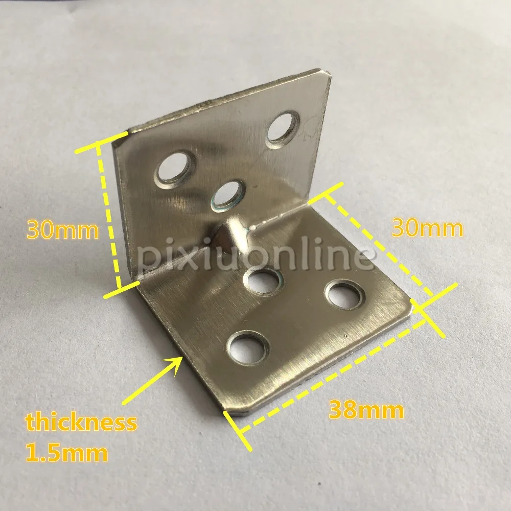 2pcs/pack DS301 Thicken Stainless Steel Corner Connector 6apertures