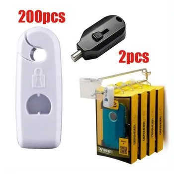 

200PCS 2019 Newest model Anti-Theft Security Stop Lock Security StopLok for Samsung display hook Dia 6mm white color