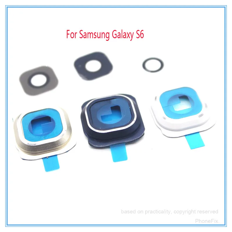 Стеклянный чехол для объектива камеры с заменой держателя рамы для Samsung Galaxy S6 G920 золотой белый синий