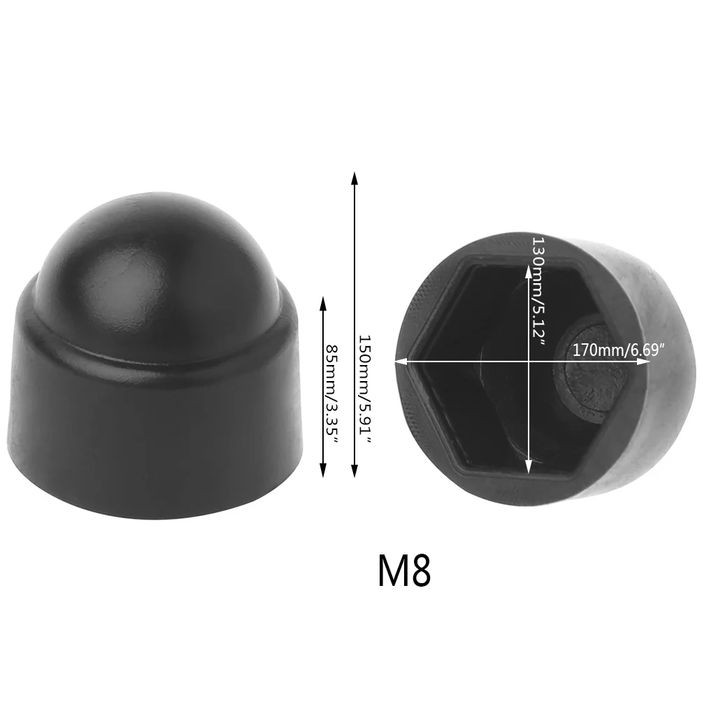 10 шт. M6 M8 M10 M12 болт гайка купольная Защита Крышки открытый шестигранный пластик - Название цвета: M8