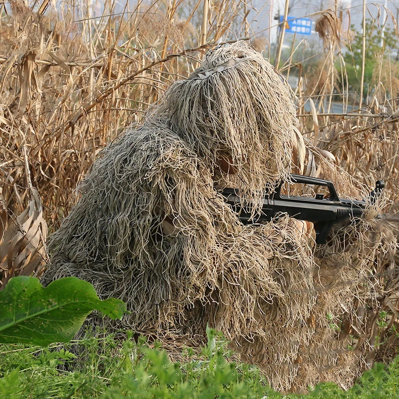 Детские джунгли мужские Ghillie костюм мальчик камуфляж снайпер Охота Одежда Дети Девочка лесной тактическая форма армейская боевая одежда