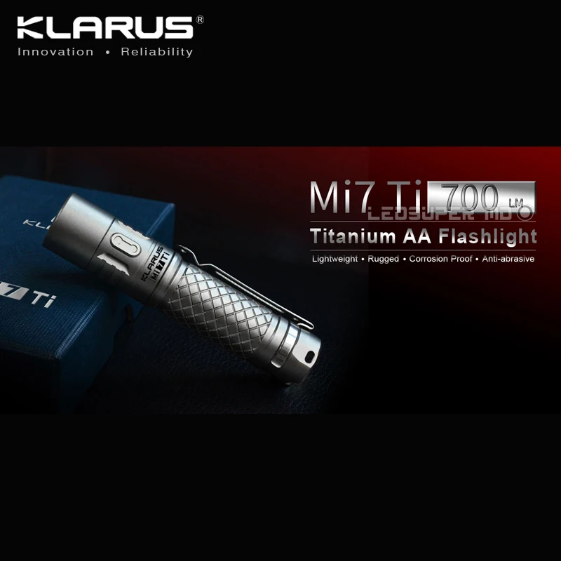 KLARUS Mi7 Ti 700 люменов CREE XP-L HI V3 светодиодный портативный титановый AA фонарик с бесплатной батареей