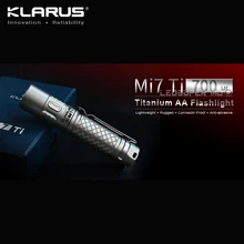 New Arrival KLARUS Mi7 Ti 700 Lumens CREE XP-L HI V3 LED Portable Titanium AA Flashlight with Free Battery