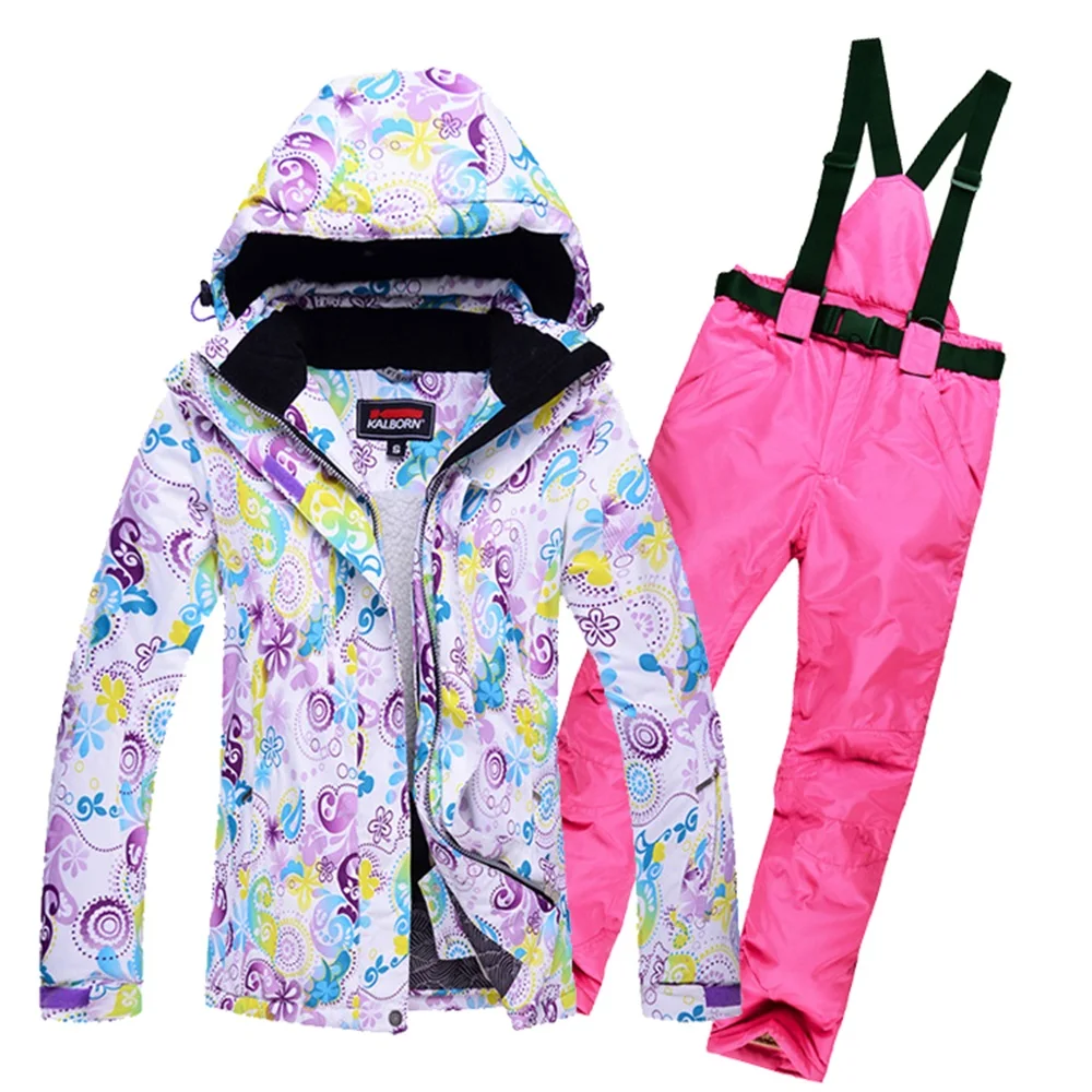Women's Skiing Suit Windproof Mountain Fleece Padded Ski Jackets and
