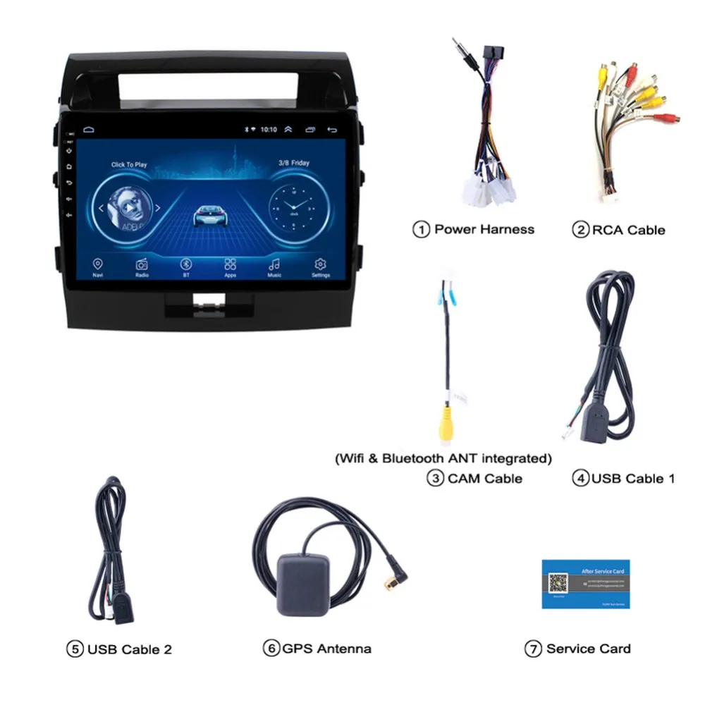 Discount Super Slim Touch Screen Android 8.1 GPS Navigation for toyota landcruiser LC200  headunit tablets Stereo Multimedia Bluetooth 1