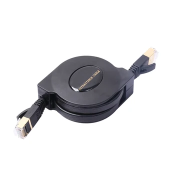 

1.5m/5FT Retractable Network Cable Grand - Cat7 10 Gigabit Ethernet Cable Flat Ethernet Lan Cord Wire Line for PC Router Modems