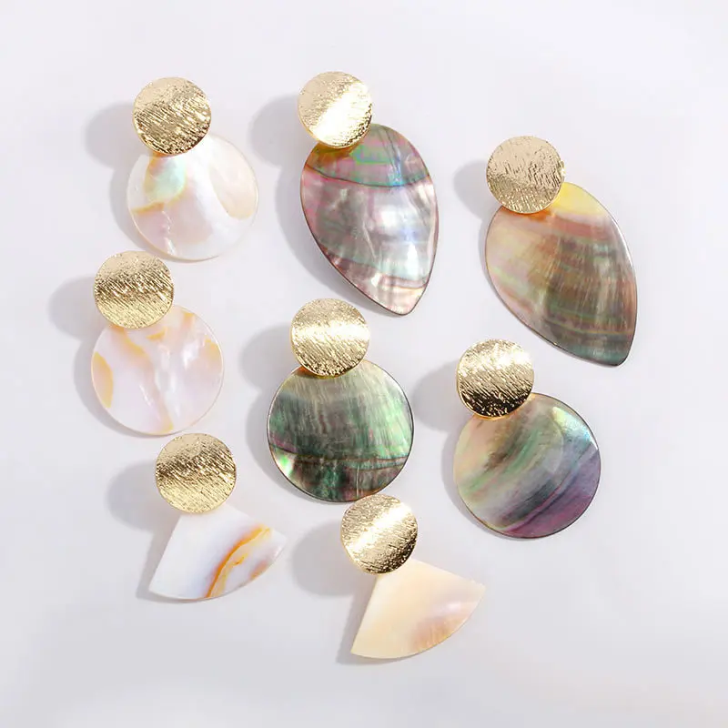 

Fashion Geometric Shell Earrings Exaggerated Personality Round Earrings