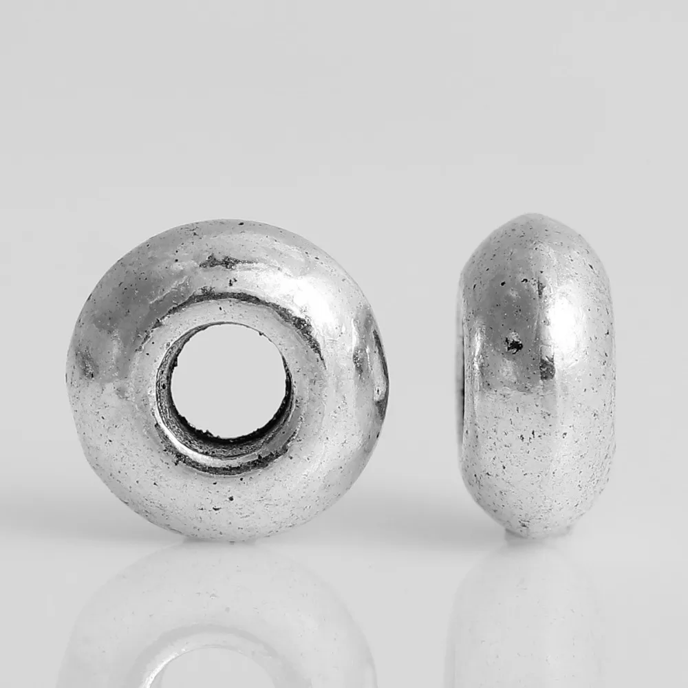 

DoreenBeads Zinc Based Alloy Antique Silver Spacer Beads Bicone Flying Saucer About DIY 8mm x 4mm, Hole: Approx 3mm, 100PCs