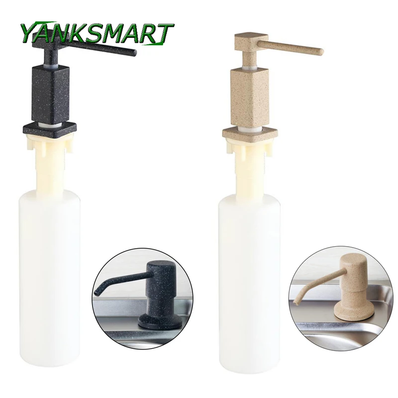 

YANKSMART Deck Mounted Kitchen Soap Dispensers Stainless Steel Pump Chrome Finished Kitchen Built in Counter top Dispense