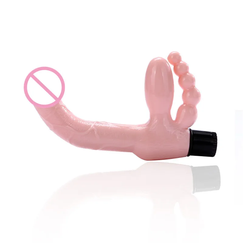 Strapless Strap On Vibrator Anal Beads Butt Plug Vibrating font b Dildo b font Sex Toy