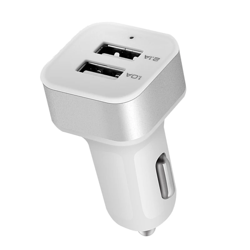 Универсальный 5 В 2.1a USB DC Автомобильное Зарядное устройство для iPhone Сэм Сена t c h 2 Порты и разъёмы серебро