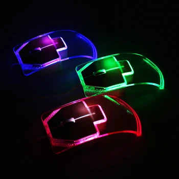 

Sovawin USB 1.2m Wired Mouse Transparent Colourful Breathe Led Light Mause Glow Lighting Optical Mice For Computer PC Laptop