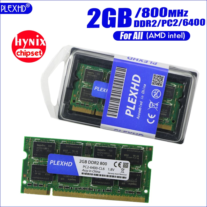 PLEXHD память для ноутбука 2G 2 Гб DDR2 pc2 6400 800 МГц 2RX8 ddr2 200pin RAM (чипсет hynix)|Оперативная