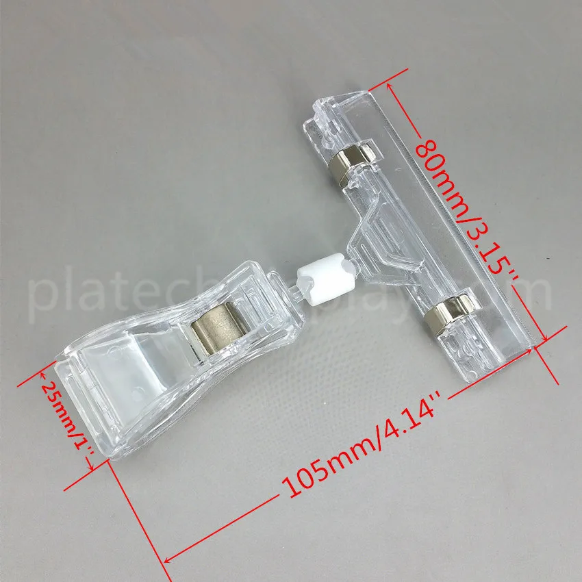 20 x Price Clip Sign Holder Clip On POP Ticket Card Holders Sign Clip 80mm