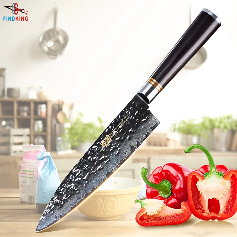 FINDKING New Ebony wood handle Japanese damascus knife 8 inch chef knife 67 layers kitchen knife FINDKING New Ebony wood handle Japanese damascus knife 8 inch chef knife 67 layers kitchen knife