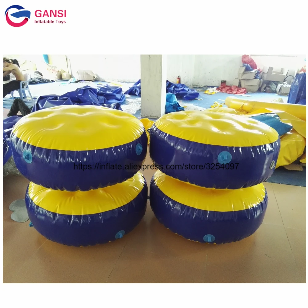 

1m diameter small floating island inflatable round water trampoline ,10 pieces of inflatable bounce mat for water park