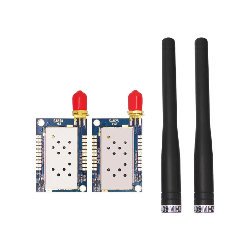 

2Pcs SA828 + Antenna | Walkie Talkie Module SA828-U in UHF 400-480mhz/VHF 134-174mhz 3.5~5Km 1W Walkie Talkie Module