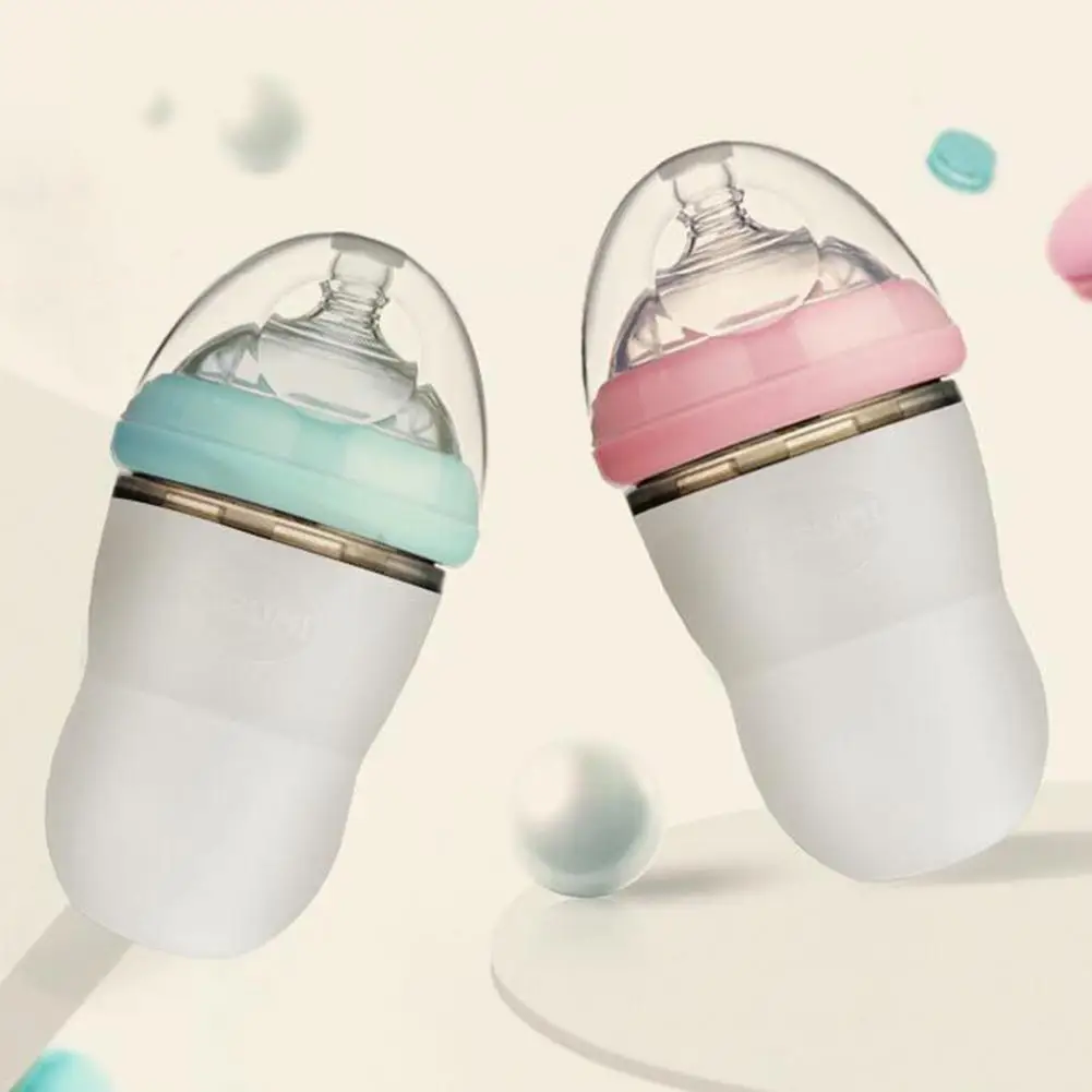 

Yimu 220ml Baby Breastmilk Bottle Wide Neck Soft Silicone Feeding Milk Warmer Collector Automatic Correction Breastmilk Bottle