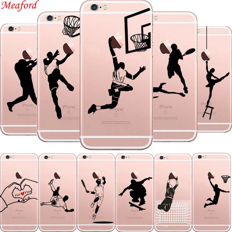 

Case For Apple iPhone 6s 6 s plus 7 8 plus X 10 XS Case Cover basketball football sport Soft TPU case for iphone 5s 5 s se Cover