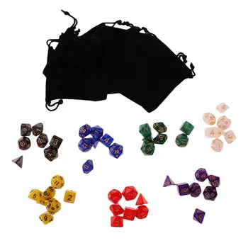 

49pcs Acrylic Multi-Sided Dice with Storage Bag Polyhedral D D Digital Dices for Dungeons Dragons MTG RPG Table Game Toys Gift