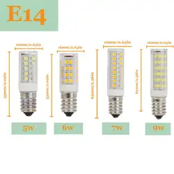 E14 Светодиодный светильник SMD2835 5 Вт 6 Вт 7 Вт 9 Вт 220 В Керамика светодиодный лампы Замените 30 Вт 40 Вт 50 Вт 60 Вт галогенной лампы для Люстра