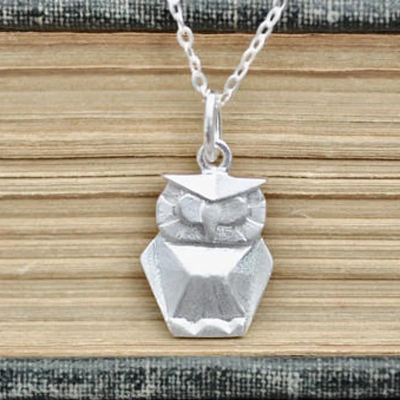 Origami OWL Necklace, Owl Jewelry, Origami Animal Jewelry, Origami