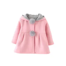 Winter Warm Baby Girls Outerwear Hooded Coat Cotton Jacket Kids Clothes Fit in 1 5Y