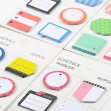 4 шт. в упаковке свежий Стиль расписание маркер Самоклеящиеся Memo Pad Заметок Post-It закладки Школа канцелярских товаров